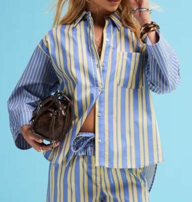 Camisa extragrande de popelina LAAGAM de rayas